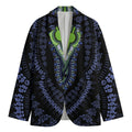 Blue And Black African Dashiki Print Men's Cotton Blazer