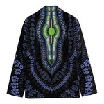Blue And Black African Dashiki Print Men's Cotton Blazer