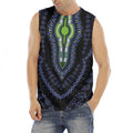 Blue And Black African Dashiki Print Men's Fitness Tank Top