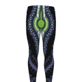 Blue And Black African Dashiki Print Men's Leggings