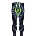 Blue And Black African Dashiki Print Men's leggings