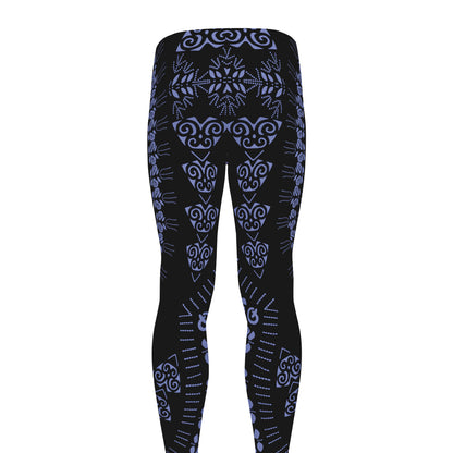 Blue And Black African Dashiki Print Men's leggings