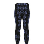 Blue And Black African Dashiki Print Men's leggings