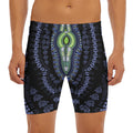 Blue And Black African Dashiki Print Men's Long Boxer Briefs