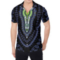 Blue And Black African Dashiki Print Men's Shirt