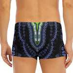 Blue And Black African Dashiki Print Men's Short Boxer Briefs