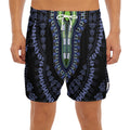 Blue And Black African Dashiki Print Men's Split Running Shorts