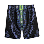 Blue And Black African Dashiki Print Men's Sports Shorts