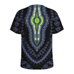 Blue And Black African Dashiki Print Men's Sports T-Shirt