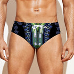 Blue And Black African Dashiki Print Men's Swim Briefs