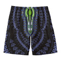 Blue And Black African Dashiki Print Men's Swim Trunks