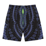 Blue And Black African Dashiki Print Men's Swim Trunks