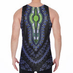 Blue And Black African Dashiki Print Men's Velvet Tank Top