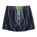 Blue And Black African Dashiki Print Mesh Shorts