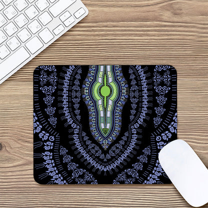 Blue And Black African Dashiki Print Mouse Pad