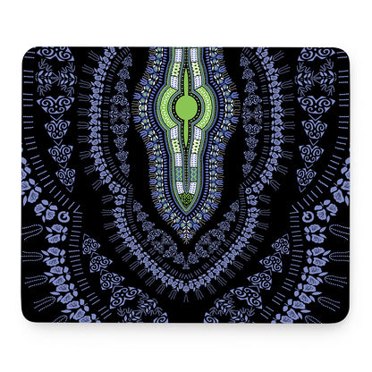 Blue And Black African Dashiki Print Mouse Pad