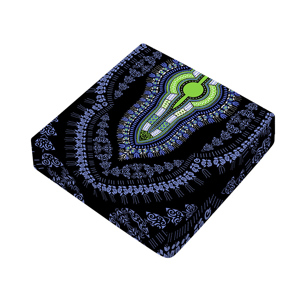 Blue And Black African Dashiki Print Outdoor Seat Cushion Cover
