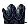 Blue And Black African Dashiki Print Oven Mitts