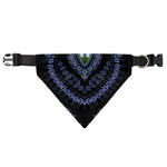 Blue And Black African Dashiki Print Over The Collar Dog Bandana