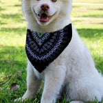 Blue And Black African Dashiki Print Over The Collar Dog Bandana