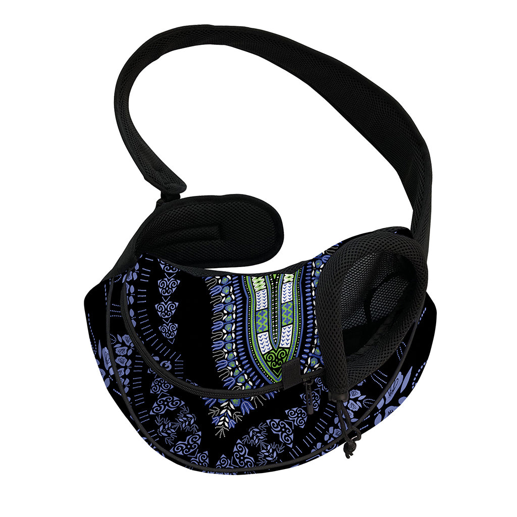 Blue And Black African Dashiki Print Pet Sling Carrier
