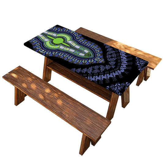Blue And Black African Dashiki Print Picnic Table Cover