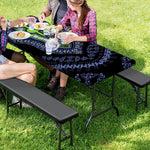 Blue And Black African Dashiki Print Picnic Table Cover