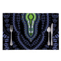 Blue And Black African Dashiki Print Placemat