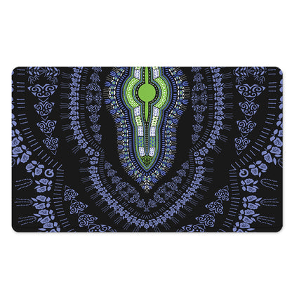 Blue And Black African Dashiki Print Polyester Doormat