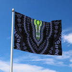 Blue And Black African Dashiki Print Polyester Flag