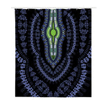 Blue And Black African Dashiki Print Polyester Shower Curtain