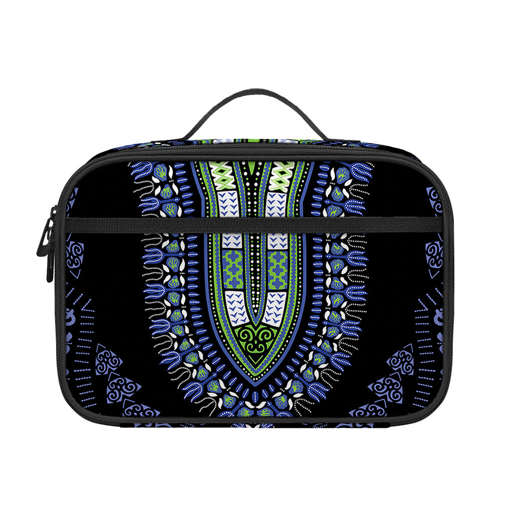 Blue And Black African Dashiki Print Portable Lunch Bag