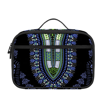 Blue And Black African Dashiki Print Portable Lunch Bag