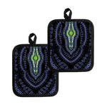 Blue And Black African Dashiki Print Pot Holders