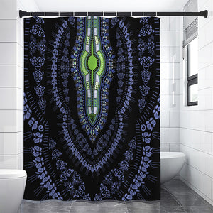 Blue And Black African Dashiki Print Premium Shower Curtain