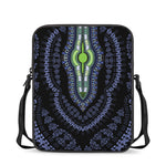 Blue And Black African Dashiki Print Rectangular Crossbody Bag