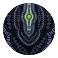 Blue And Black African Dashiki Print Round Blanket