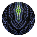Blue And Black African Dashiki Print Round Blanket
