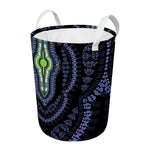 Blue And Black African Dashiki Print Round Laundry Basket