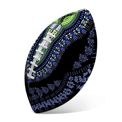 Blue And Black African Dashiki Print Rugby Ball