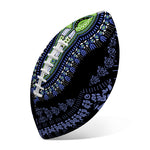 Blue And Black African Dashiki Print Rugby Ball