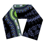 Blue And Black African Dashiki Print Scarf