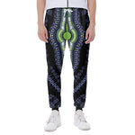 Blue And Black African Dashiki Print Scuba Joggers