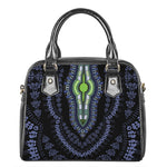 Blue And Black African Dashiki Print Shoulder Handbag