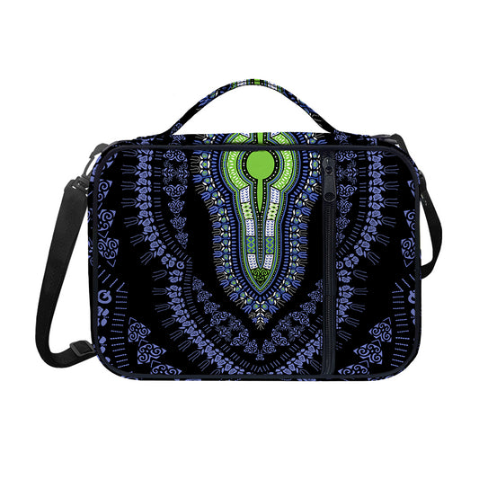 Blue And Black African Dashiki Print Shoulder Strap Bible Bag