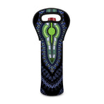 Blue And Black African Dashiki Print Single Neoprene Wine Tote