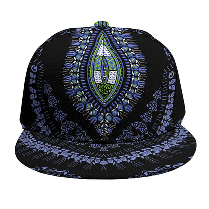 Blue And Black African Dashiki Print Snapback Cap