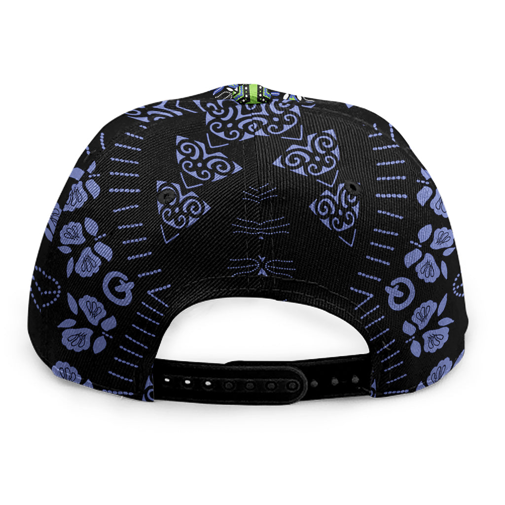 Blue And Black African Dashiki Print Snapback Cap