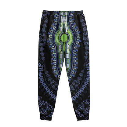 Blue And Black African Dashiki Print Sweatpants