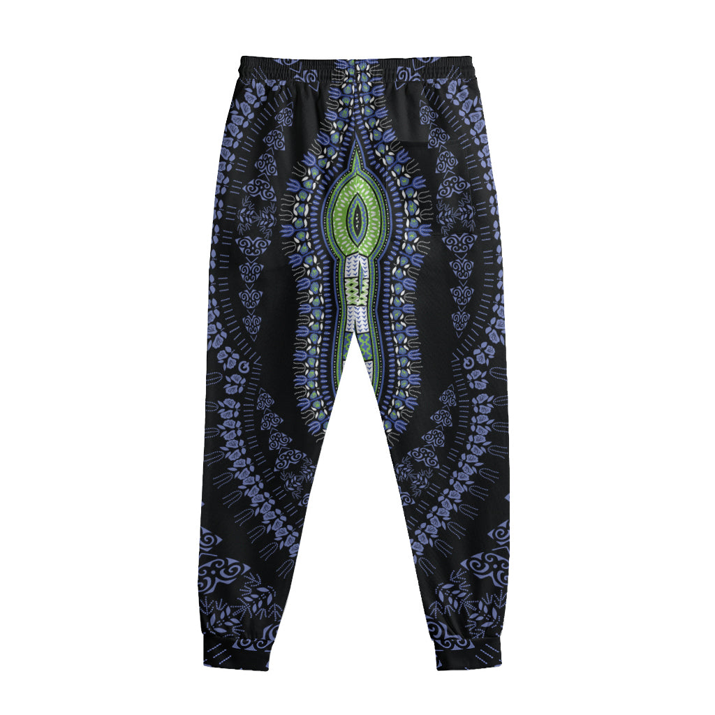 Blue And Black African Dashiki Print Sweatpants